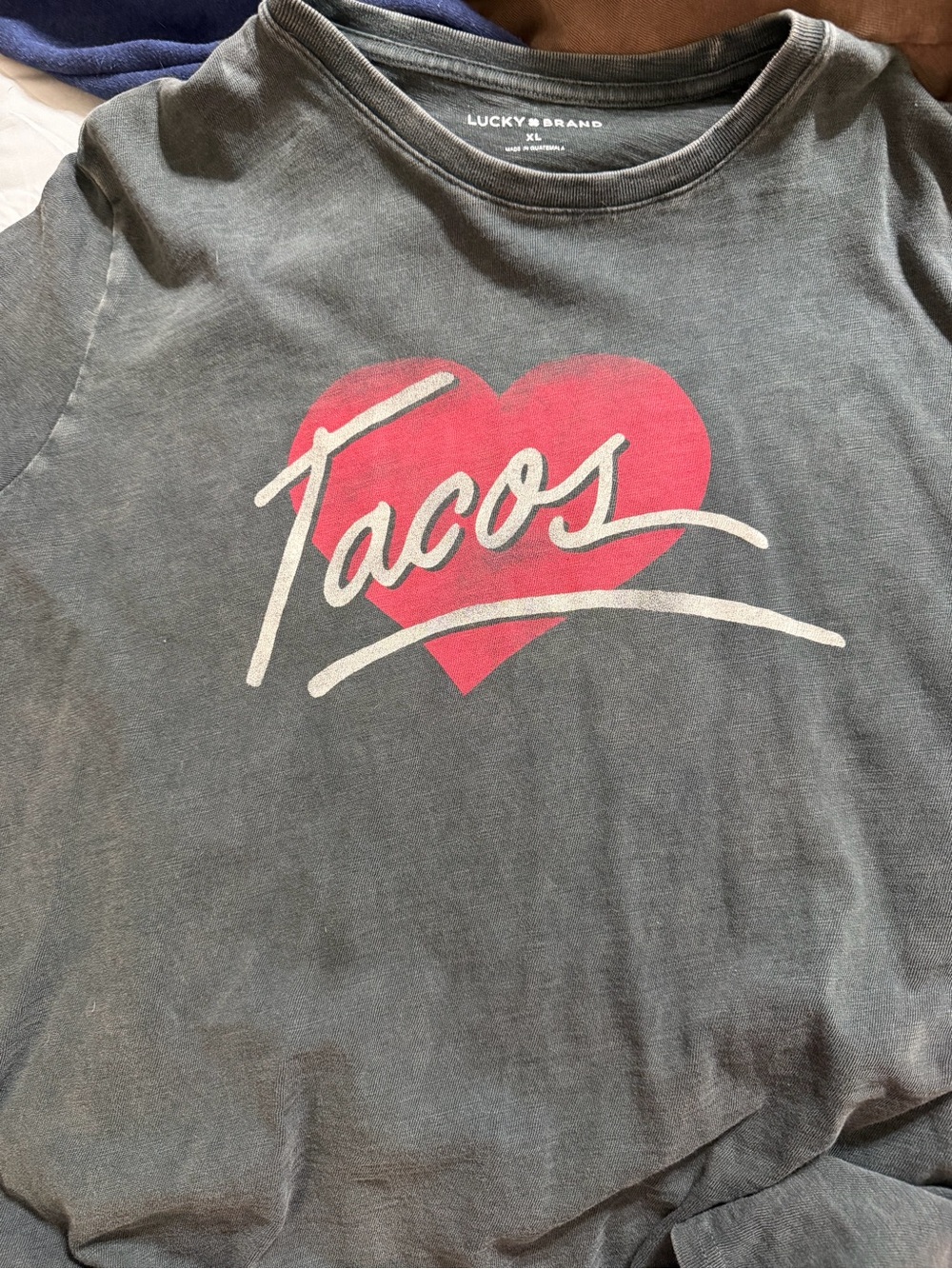 Lucky Brand Charcoal Gray Crewneck Tee